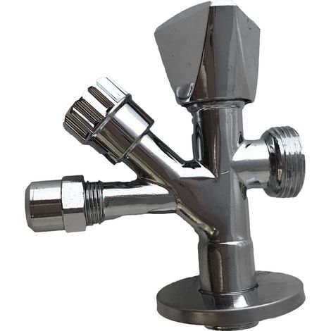 Robinet d'arrêt de lavabo sous évier, laiton chromé 1/2 x 3/4 x 10 (1/2)