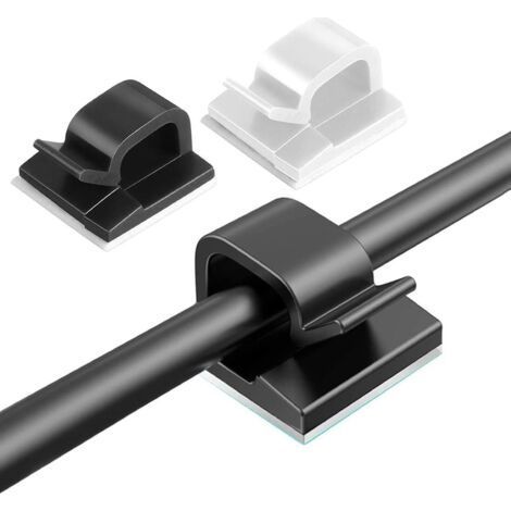 50 clip per cavi, clip adesive per cavi, organizer per cavi, fascette per cavi, clip autoadesive per la gestione dei cavi, trasparenti (1/5)