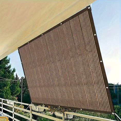 Malla de sombra para exteriores - marrón, con protección UV, duradera, apta para viajes, picnics y piscinas - 2 x 4 metros (1/5)