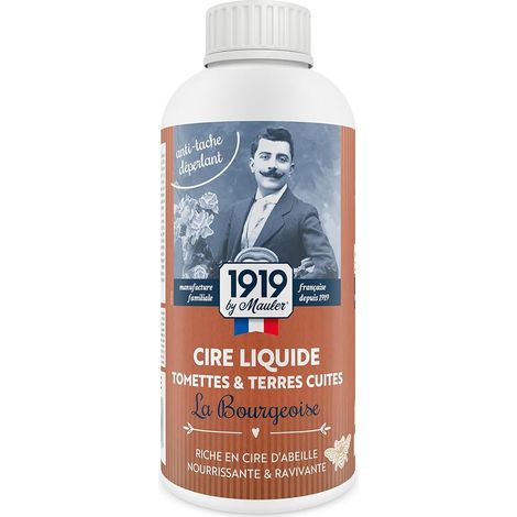 Cire liquide pour Tomette & Terre Cuite - 1L Incolore - Protection Anti-tache et Ravive la teinte - La Bourgeoise 1919 BY MAULER