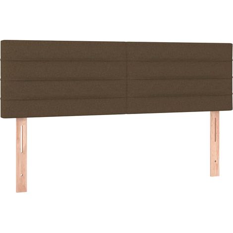 Cabeceros tela marrón oscuro 144x5x78/88 cm vidaXL (1/5)