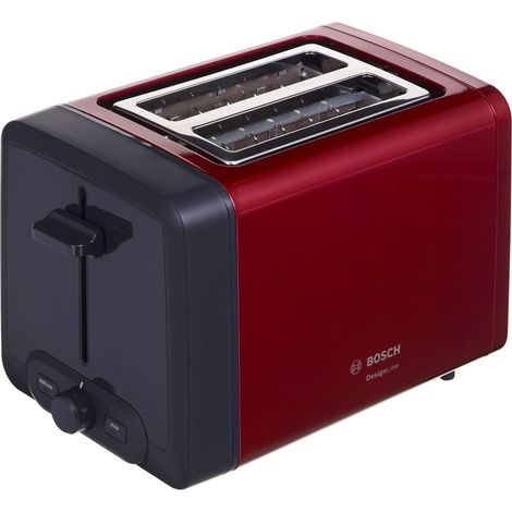 Bosch TAT4P424DE grille-pain 2 part(s) 970 W Noir, Rouge (1/4)