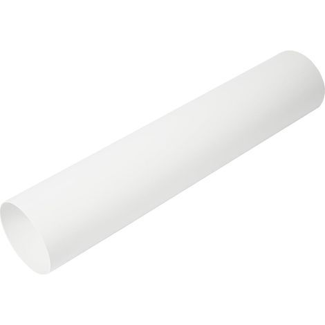 Round Ventilation Pipe Ø100 mm Length 50 cm White Plastic For Heating Air Conditioning (1/5)