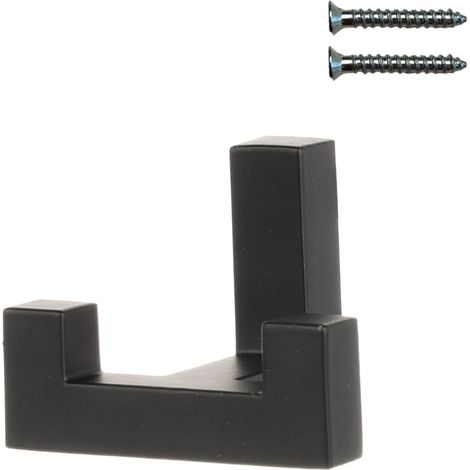 Perchero doble de pared Riex XV34, negro mate (1/5)
