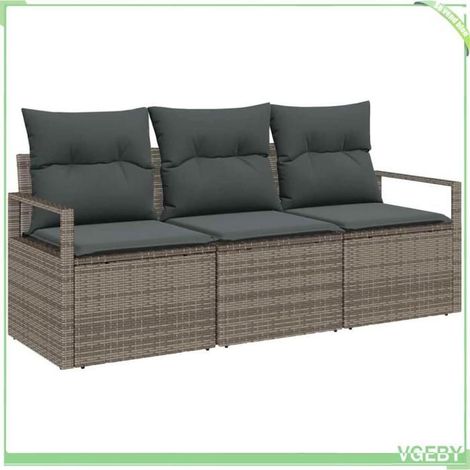 Ensemble de canapés 3 pièces - FAFEICY - Modulaire - Gris - Polyrotin - Déhoussable (1/5)