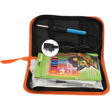 Kit de fer à souder électrique 60W 71 pièces, stylet de pyrogravure pour bois, outil de sculpture avec prise UE 220V (1/5)