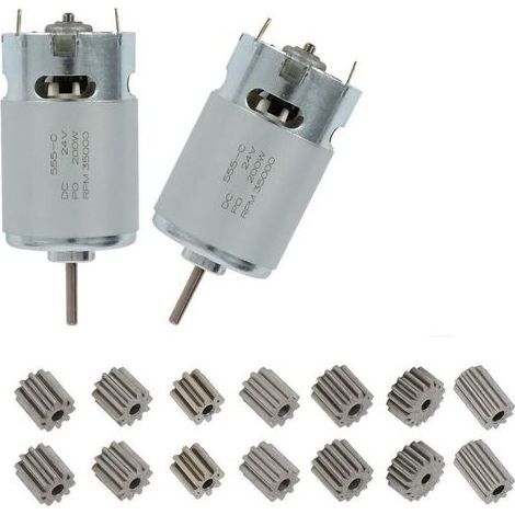 Lot de 2 moteurs électriques, 24 V RS555, 35000 tr/min, moteur électrique, mini moteur, accessoires de moteur pour véhicules pour enfants, convient aux véhicules pour enfants, petits véhicules (1/4)