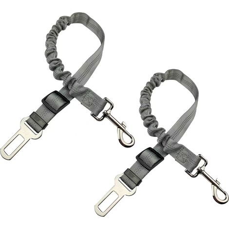 Juego de 2 cinturones de seguridad amortiguadores con clip ajustable, arnés para perros/gatos para vehículos (1/5)