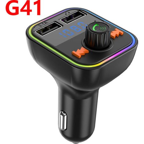 Car Lighting Bluetooth MP3 Hands-free Player Car FM Transmitter TYPE-C Bluetooth Dual USB Car Charger -- G41 (1/3)