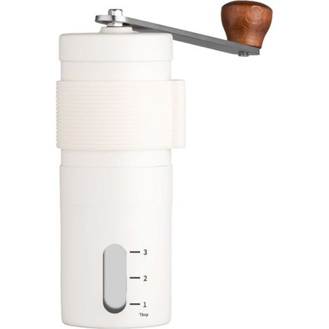 Molinillo de café manual - Molinillo de café portátil con fresas de cerámica, molienda ajustable, acero inoxidable 304, ideal para viajes, camping y hogar. (1/4)