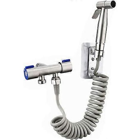 Tuyau de douchette de bidet en acier inoxydable, 1,5 m de long, finition argentée pour salles de bains modernes (1/4)