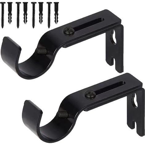 Set mit 2 verstellbaren Wandhalterungen, schwarz (1/4)