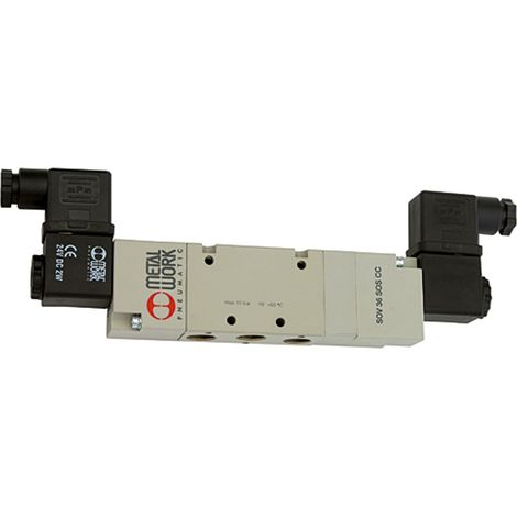 Riegler 2x3/2-Wegeventil, elpn, ext. Steuerl., mono., G 1/4, NC, 230 V AC