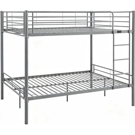 Lit double superposé avec sommier inclus "Adam" - 140 x 190 cm - Gris (1/4)