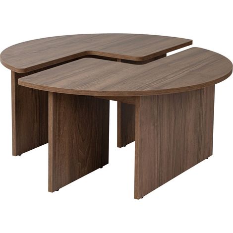 Dmora - Wohnzimmertisch Tairn, Niedriger Wohnzimmertisch, Kaffeeregal, Couchtisch für Sofa, 90x90 h41 cm, Nussbaum (1/5)