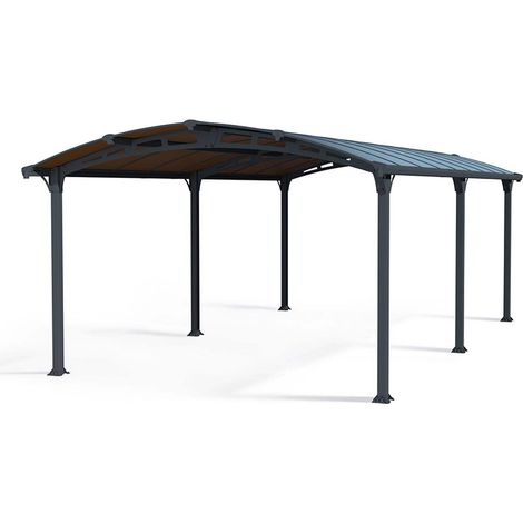 Arcadia Carport 6400 - Polycarbonate - L649 x W359 x H242 cm - Grey