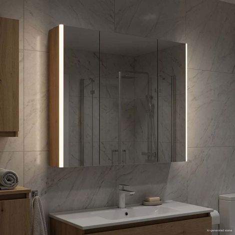 vidaXL Mobiletto per specchio da bagno Rovere Artigianale