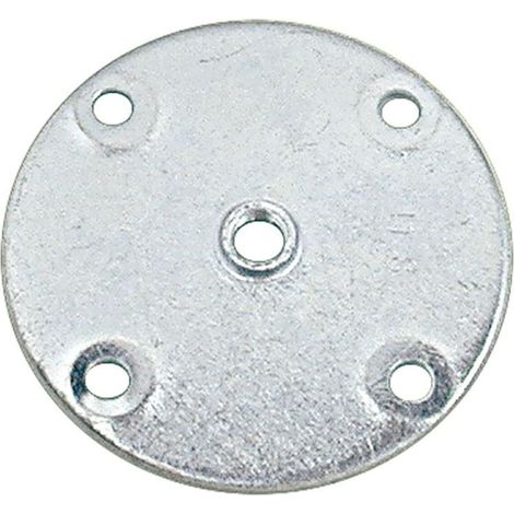placa redonda para patas. zincado. rosca m8. diámetro exterior 66mm - qampq