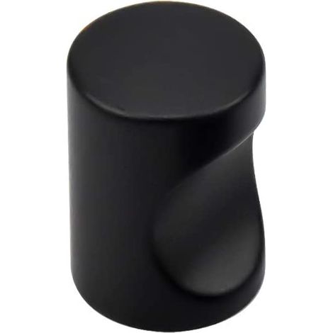 Pomo aluminio negro cilíndrico uñero 25mm para armario (1/2)