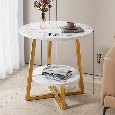 Table d'appoint pour canapé, petite table, table basse simple, table à thé, guéridon, table de chevet, table d'angle, 40 x 55 cm (1/3)