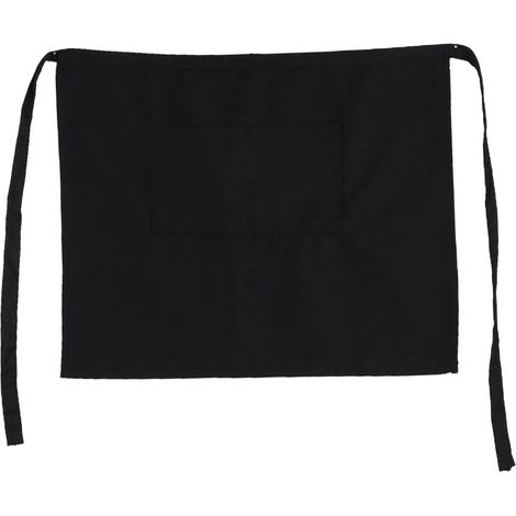 Tablier de Cuisine Salopettes Tablier de Service Résistant à l'Huile Unisexe Taille Court avec Poche Tablier Noir en Polyester Utile pour Restauration Cuisine, Longueur de Ceinture 85 cm Env.. (1/5)