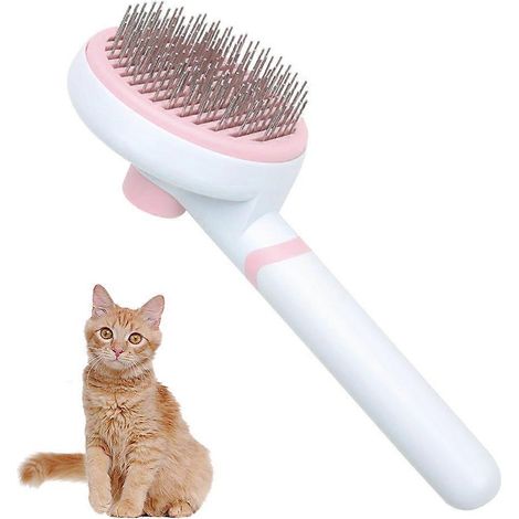 Peigne pour chien Pet Beauty avec tapis d'épilation, brosse autonettoyante et massage pour animaux - Rose (1/5)
