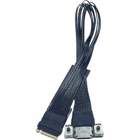 Pour Cable D'Extension M.2 Vers Oculink 4i Desktop M2 Mkey NVME Vers SFF8611 Cordon Adaptateur PCIe 4.0 X4 Gen4 Plaqué Argent 20 cm (1/4)
