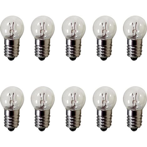 Ampoule E10 - Lot de 10 - 12V 0,3A - Blanc Chaud - Vis Miniature - Instrument (1/3)