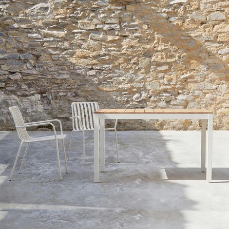 Naïs - Table de jardin en acacia massif et métal 6 pers. (1/2)