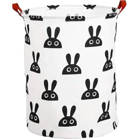 Panier à Linge Mignon Lapin 40x40x50cm avec Doublure Imperméable - Corbeille de Rangement pour Vêtements (1/5)