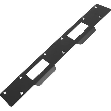 Gâche de porte à double trou, renforcée en acier, robuste et facile à installer, pour entraxe de 14 à 15 cm (5-1/2 à 6 pouces), noire (1/5)