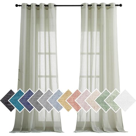 PONY DANCE Tende Semitrasparenti Bianco-Verdi 2 pezzi 245x140 cm (1/5)
