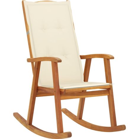 Chaise à bascule avec coussins Bois d'acacia massif 5 (1/5)