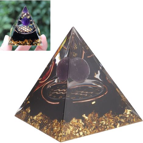 Pyramide de cristal naturel, décoration intérieure, constellation des chakras, artisanat, générateur d'énergie, bouteille d'eau (1/5)