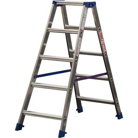 Scala scaletto alluminio doppia salita 5 gradini altezza 1,30 Mt Marchetti GAUDI
