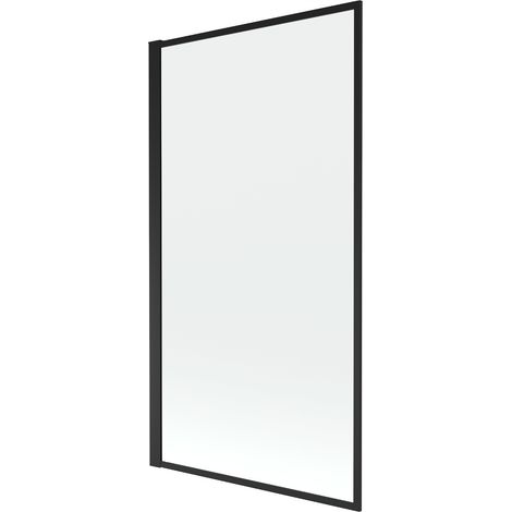 Mampara de Bañera 1 hoja Vidrio transparente, 70x140 cm, Perfil negro