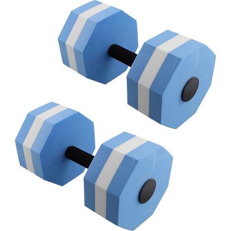 EVA-Schaumstoff-Hantelset, Wasserhanteln, Aquagymnastik, Wassertherapie, Pool-Fitness, Wassertraining (2-teilig) Weiß Blau (1/5)
