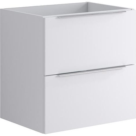 Meuble sous-vasque Kasari blanc mat, 2 tiroirs, 595x600x455mm (1/3)