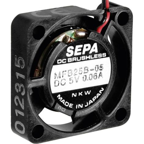 Sepa MFB25B12 ventilador negro 25 mm silencioso 12 V