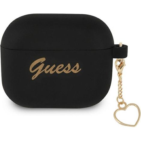 Guess GUA3LSCHSK AirPods 3 Hülle schwarz/schwarz Silikon Charm Herz Kollektion (1/3)
