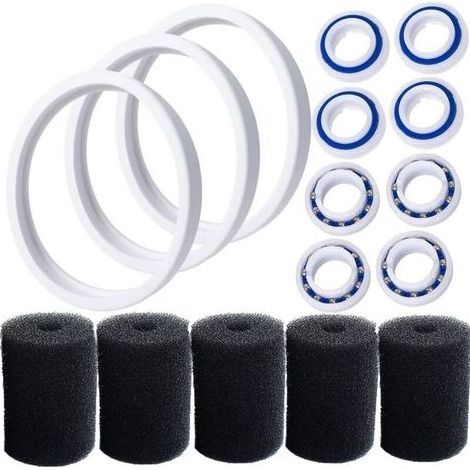 C10 Pneumatiques adaptables de rechange Compatible avec Polaris 180 280 360 380 Robot nettoyeur piscine avec C60 roulements à billes de roue et 9-100-3105 Épurateur de tuyau de balayage (1/5)