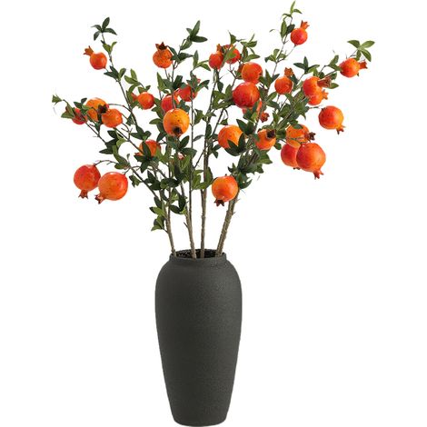 Branche de fruits de Simulation avec 6 pièces de fausses branches de fruits décoratives en grenat réaliste pour le bureau à domicile 85cm (1/5)