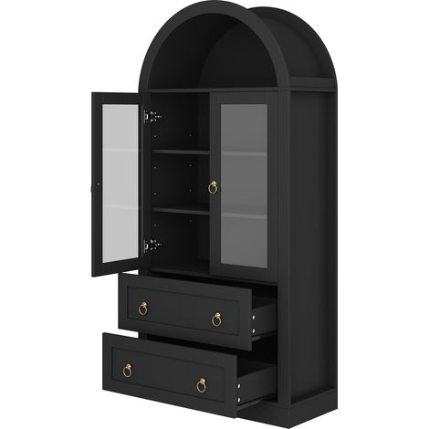 GagaBuffet arqué 80 x 36 x 170 cm noir (1/5)