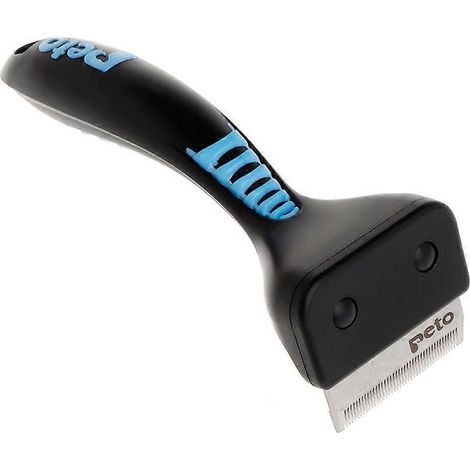 Brosse de toilettage pour animaux - Retrait du sous-poil, nœuds, poils morts, saletés et squames - Bleu, taille S (1/4)