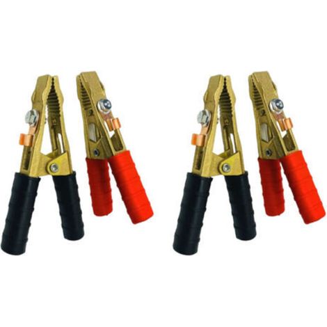 Kit 4 pinces pro(+ et -) en laiton de batterie ou de demarrage 250B,Pinces de demarrageou de batterie