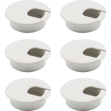 Passe Cable Bureau 6 Pièces Passe Cable Blanc Passe Câbles Ronds Encastrables Couvercle de Trou de Câble Oeillet de Bureau Câble de Bureau Oeillet Passe-Câbles Blanc (1/5)