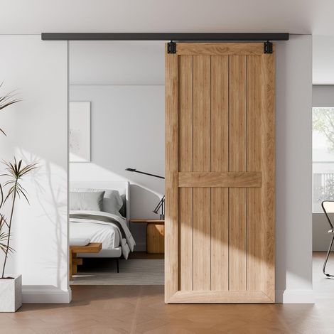 244CM/8FT Rail Porte Coulissante Systeme Kit de montage au plafond pour porte de grange coulissante