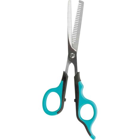 TRIXIE Forbici per sfoltire-2352, Gomma Acciaio Inossidabile Plastica, Argento, Nero, Blu (1/3)