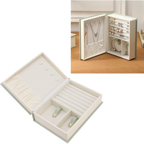 Livre de rangement pour boucles d'oreilles et clous d'oreilles digne d'Instagram, boîte à bijoux créative pour bagues, colliers et accessoires, boîte à bijoux en PU. (1/5)
