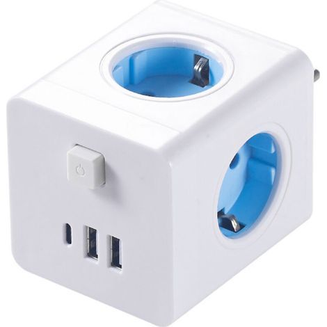 Würfelförmiger Netzadapter, Standard-Eurostecker, 1 bis 4 USB- und Typ-C-Anschlüsse, kabellose Reisesteckdose, multifunktionale Ladebuchse